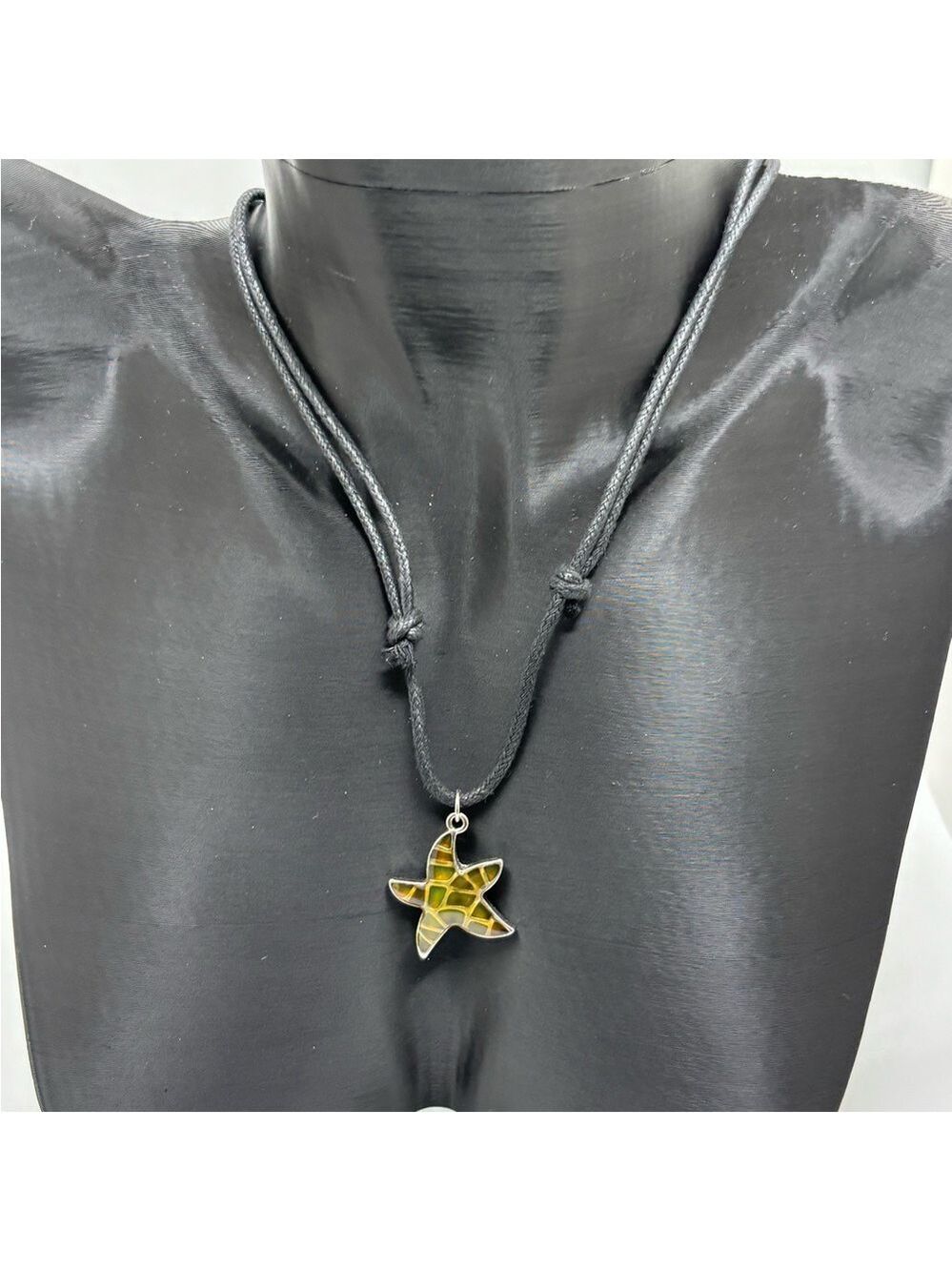 Mood Changing Star Pendant Necklace with Black Cord